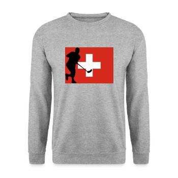 floorball - Unisex Pullover - Weißgrau meliert - Vorne - Alina (178cm) & Michal (187cm)