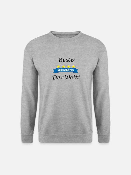 Beste Sekretärin der Welt! - Unisex Pullover - Weißgrau meliert