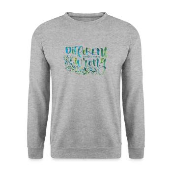 Verschiedene, nicht falsch - Unisex Pullover - Weißgrau meliert - Vorne - Alina (178cm) & Michal (187cm)