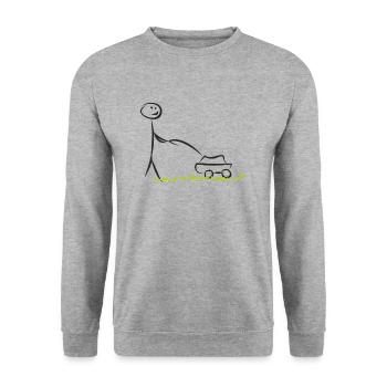 rasenmaeher lawn mower mowing machine3 - Unisex Pullover - Weißgrau meliert - Vorne - Alina (178cm) & Michal (187cm)