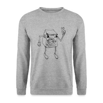 Washing machine - Unisex Sweatshirt - salt & pepper - Front - Alina (178cm) & Michal (187cm)