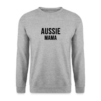 Australian Shepherd Aussie Dog Mum Gift - Unisex Sweatshirt - salt & pepper - Front - Alina (178cm) & Michal (187cm)