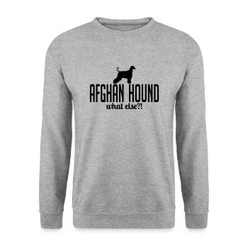 AFGHANE HOUND what else - Unisex Pullover - Weißgrau meliert - Vorne - Alina (178cm) & Michal (187cm)