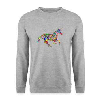 Licorne couleur cadeau idée cadeau - Sweat-shirt Unisexe - gris chiné - Devant - Alina (178cm) & Michal (187cm)