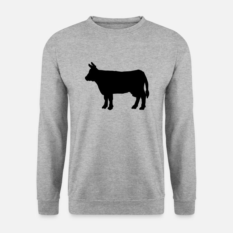 Rind Kuh Tier - Unisex Pullover - Weißgrau meliert
