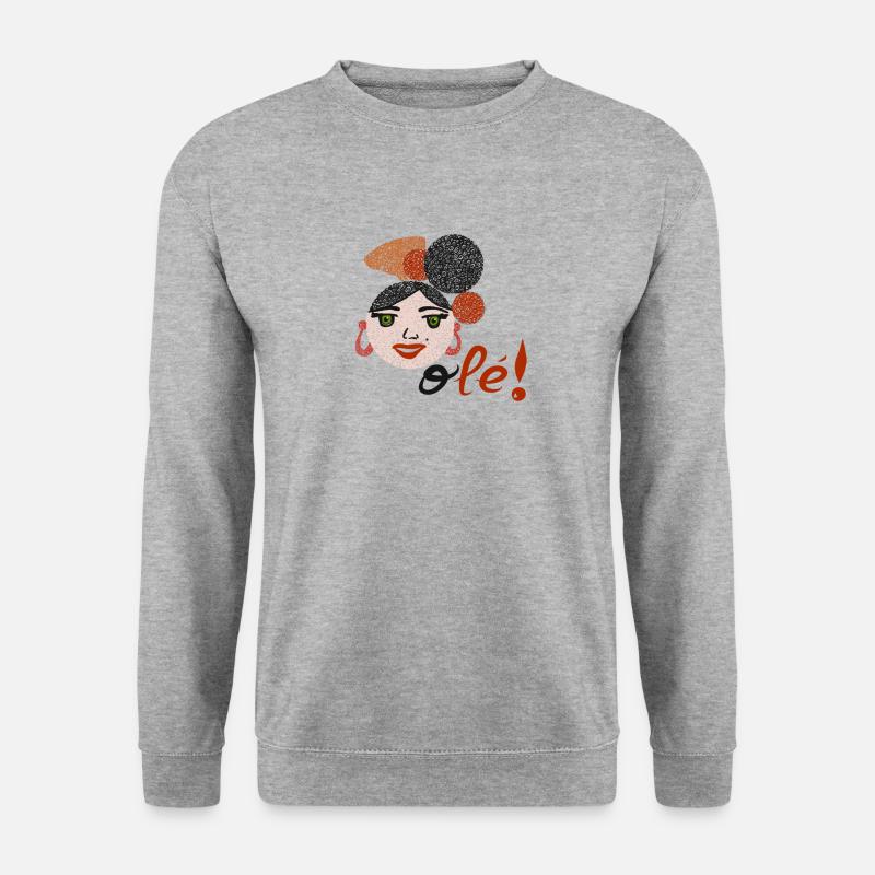 Flamenco und OLEE!! - Unisex Pullover - Weißgrau meliert