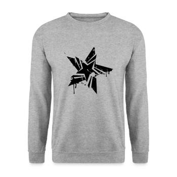 Star - Unisex Sweatshirt - salt & pepper - Front - Alina (178cm) & Michal (187cm)