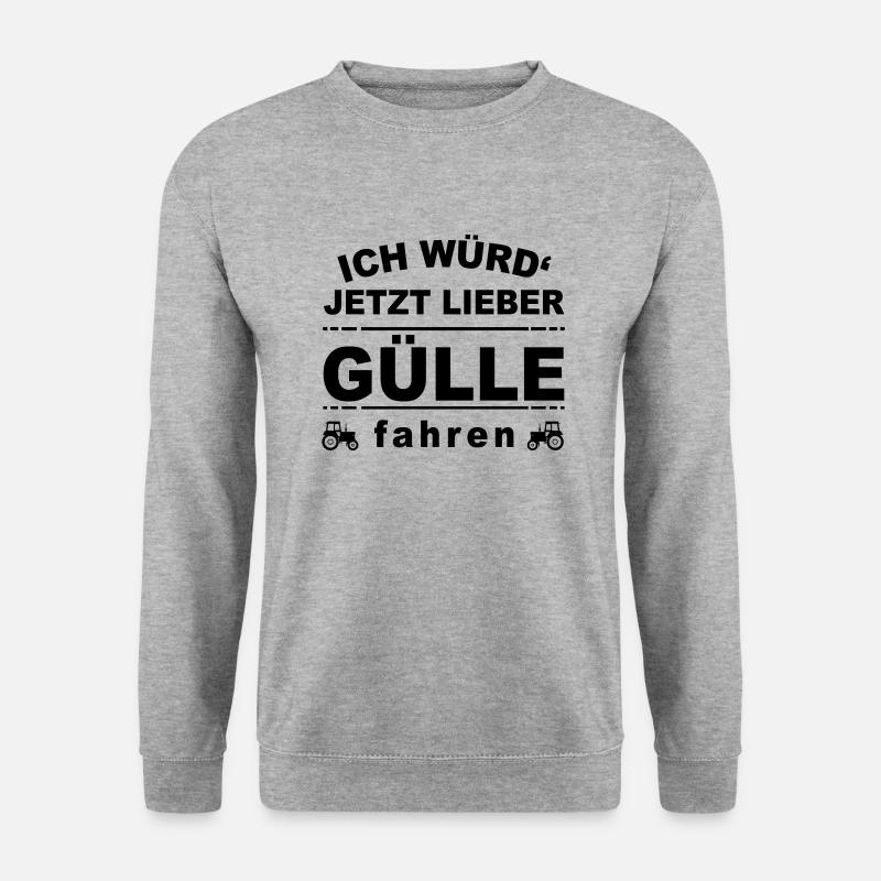 Gülle fahren - Unisex Pullover - Weißgrau meliert