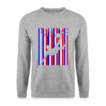 Joueur de football France Coupe du monde - Sweat-shirt Unisexe - gris chiné - Devant - Alina (178cm) & Michal (187cm)
