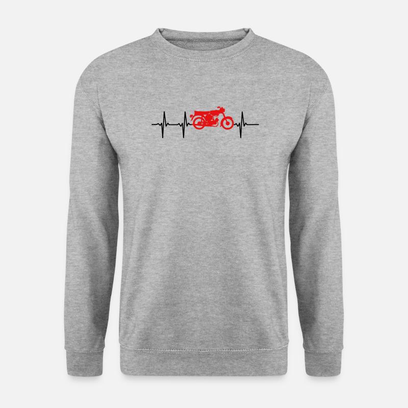 Moped S51 Oldtimer Design - Unisex Pullover - Weißgrau meliert