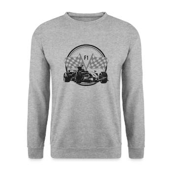 T-shirt Cadeau Un Formule Fan - Sweat-shirt Unisexe - gris chiné - Devant - Alina (178cm) & Michal (187cm)