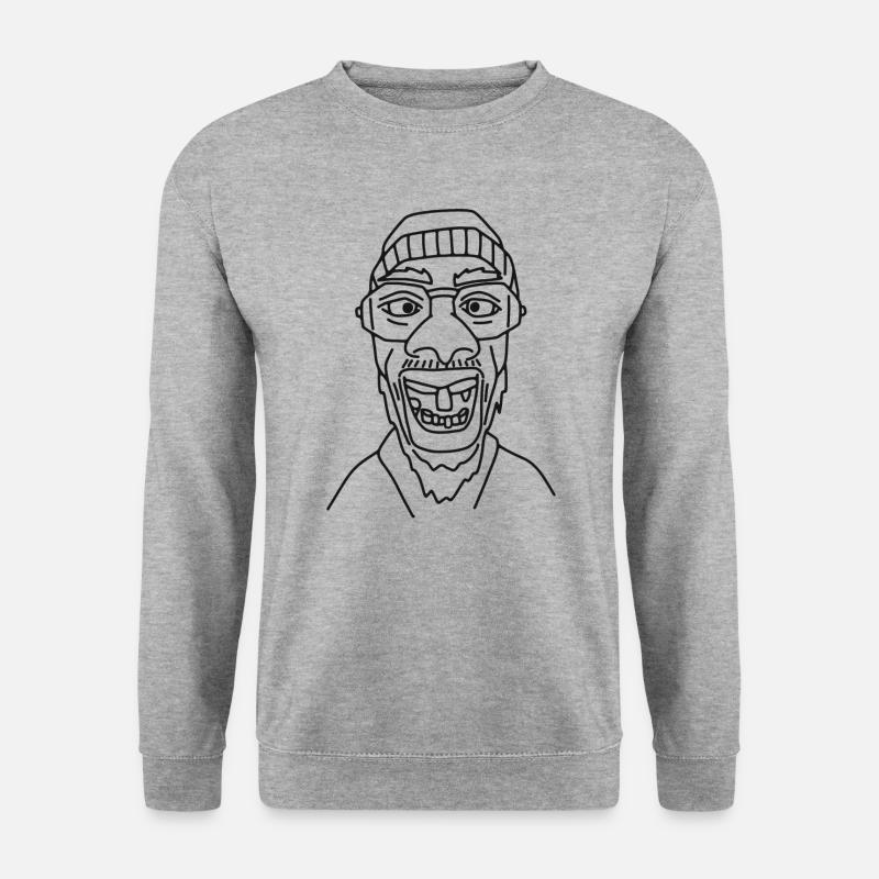 Cooler Typ - Unisex Pullover - Weißgrau meliert