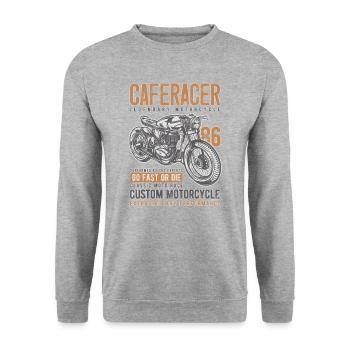 RIDER RACER BIKES CAFERACER MOTARD MOTO - Sweat-shirt Unisexe - gris chiné - Devant - Alina (178cm) & Michal (187cm)