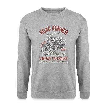RACE RIDER BIKES CAFERACER BIKER MOTORCYCLE MOTIF - Unisex Sweatshirt - salt & pepper - Front - Alina (178cm) & Michal (187cm)