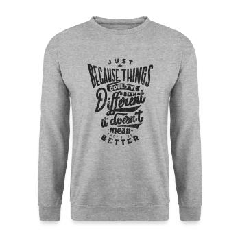 MEILLEURS MEILLEURS DICTONS MEILLEURES CHOSES MOTIF DRÔLE - Sweat-shirt Unisexe - gris chiné - Devant - Alina (178cm) & Michal (187cm)