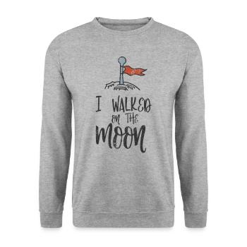 MOON PLANET UNIVERSE PLANET ASTRONAUT MOTIFS - Unisex Sweatshirt - salt & pepper - Front - Alina (178cm) & Michal (187cm)