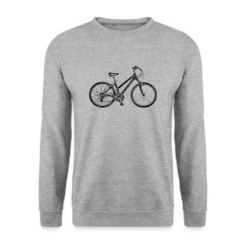 Fahrrad - Unisex Pullover - Weißgrau meliert - Vorne - Alina (178cm) & Michal (187cm)