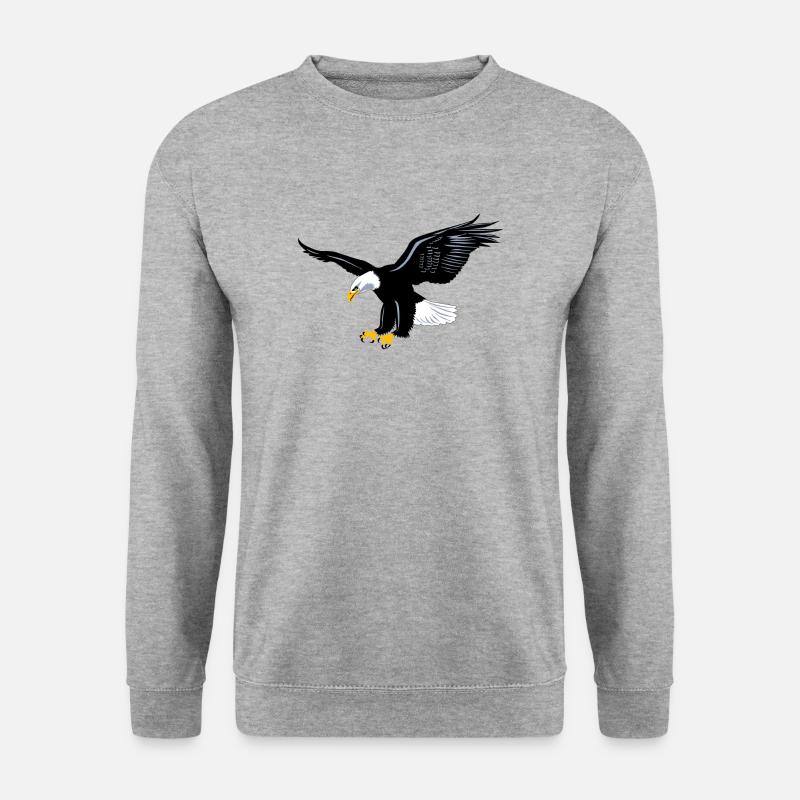 Adler stark stolz - König der Lüfte - Unisex Pullover - Weißgrau meliert