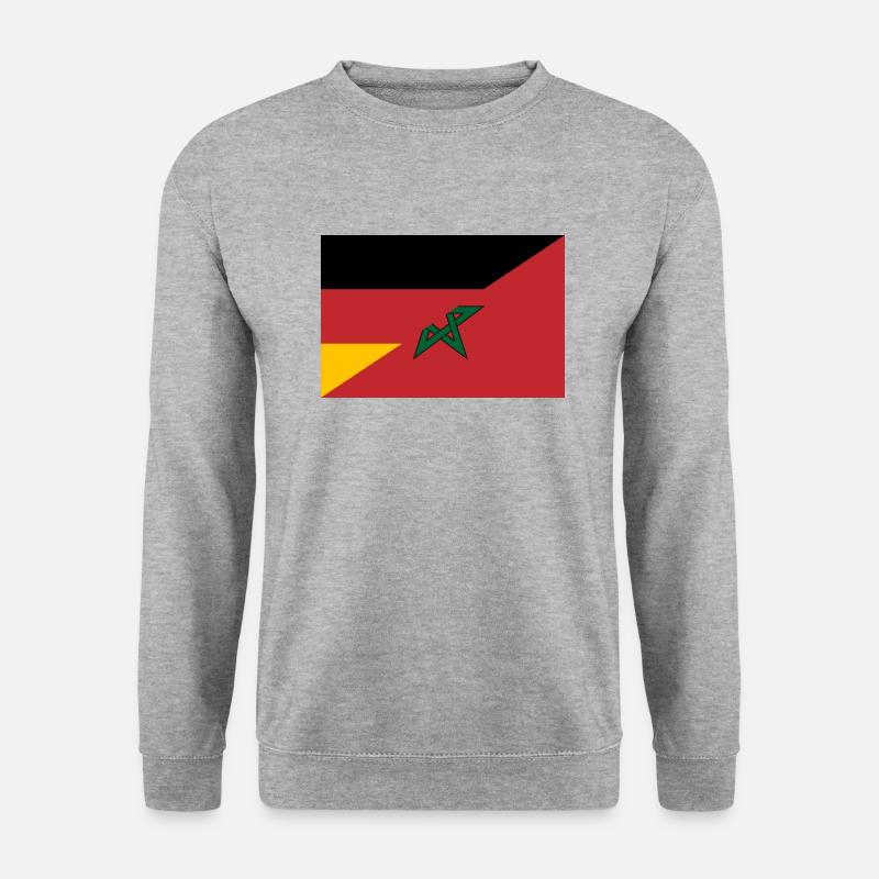 Deutschland Marokko - Unisex Pullover - Weißgrau meliert