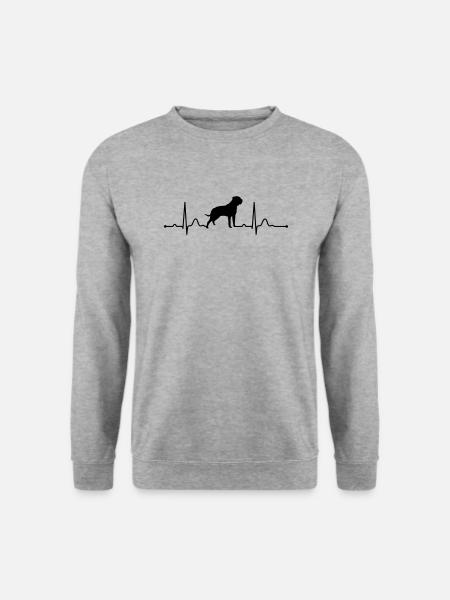 BULLMASTIFF heartbeat Herzschlag - Unisex Pullover - Weißgrau meliert