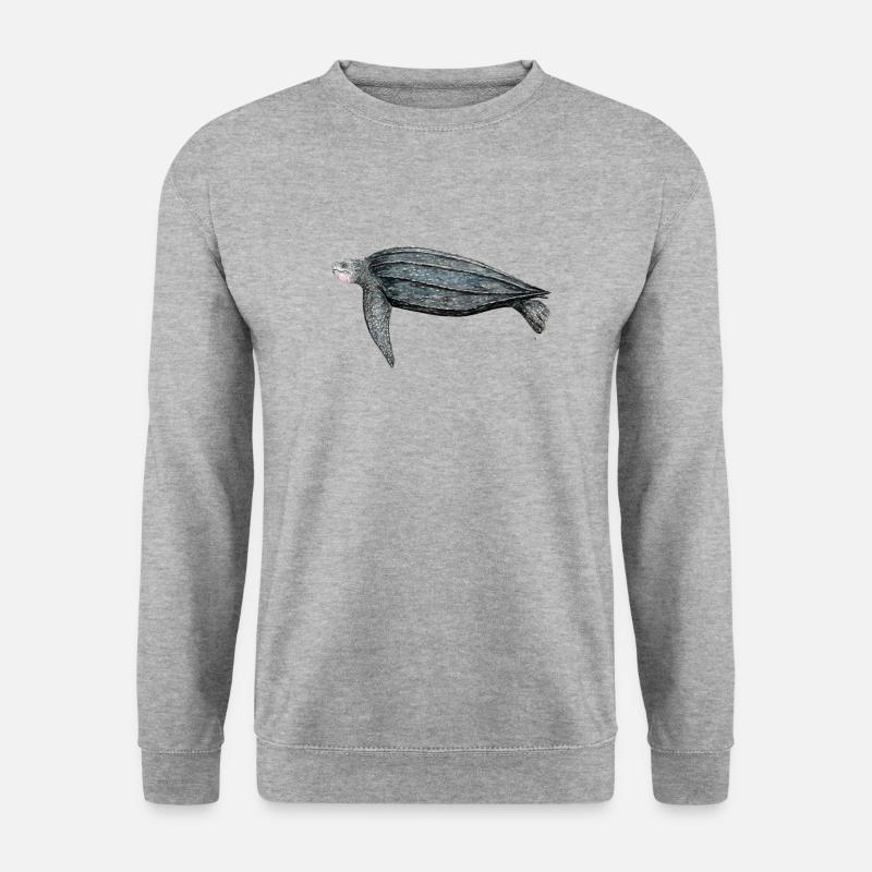 Tortue Lüth Lederschildkröte Lederschildkröte Leder - Unisex Pullover - Weißgrau meliert