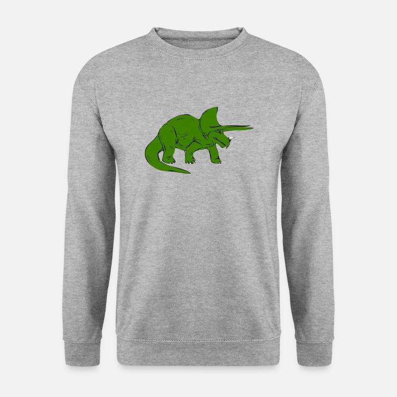 Dinosaurier - Unisex Pullover - Weißgrau meliert