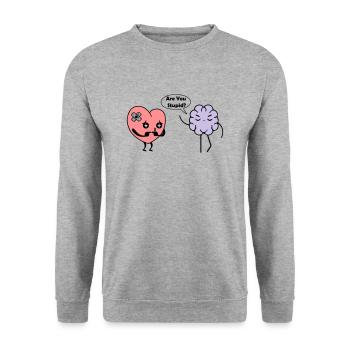 Apprendre le coeur - Sweat-shirt Unisexe - gris chiné - Devant - Alina (178cm) & Michal (187cm)