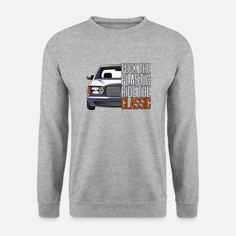 ftp style retro car classic silhouette - Unisex Pullover - Weißgrau meliert