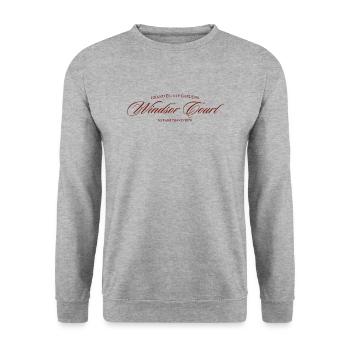 Windsor Court – Elegantes Vintage-Design Rot - Unisex Pullover - Weißgrau meliert - Vorne - Alina (178cm) & Michal (187cm)