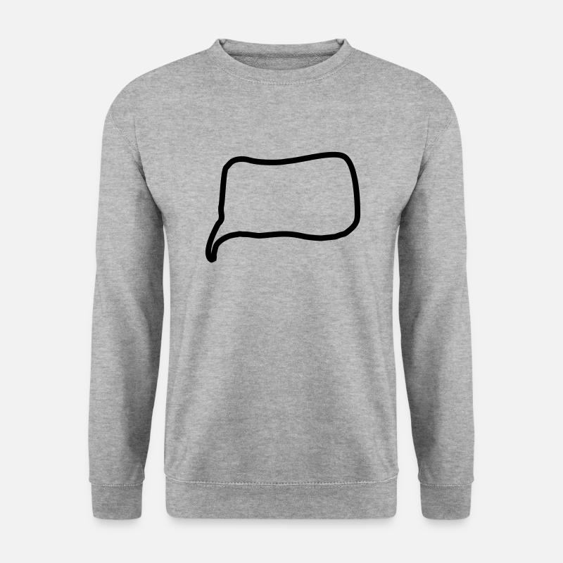 Sprechblase Linie - Unisex Pullover - Weißgrau meliert