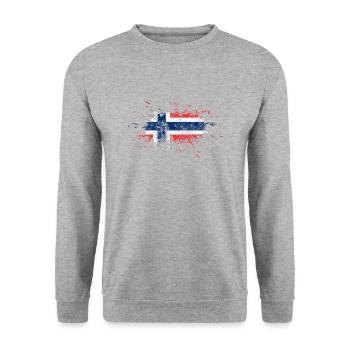 Norway flag gift norwegian flag - Unisex Sweatshirt - salt & pepper - Front - Alina (178cm) & Michal (187cm)