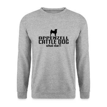 APPENZELL CATTLE DOG what else - Unisex Pullover - Weißgrau meliert - Vorne - Alina (178cm) & Michal (187cm)