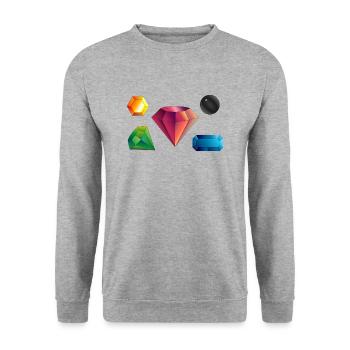 bergarbeiter miner bergwerk mine coal kohle9 - Unisex Pullover - Weißgrau meliert - Vorne - Alina (178cm) & Michal (187cm)