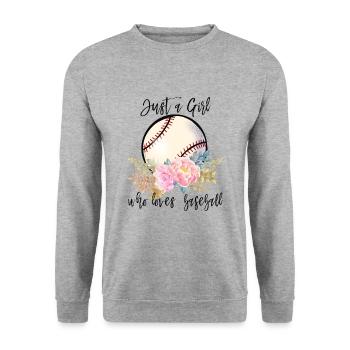 Juste une fille qui aime le baseball - Sweat-shirt Unisexe - gris chiné - Devant - Alina (178cm) & Michal (187cm)