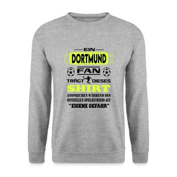 Fußball Fan Fussballverein Dortmund - Unisex Pullover - Weißgrau meliert - Vorne - Alina (178cm) & Michal (187cm)
