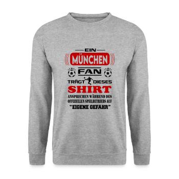 Fußball Fan Fussballverein München - Unisex Pullover - Weißgrau meliert - Vorne - Alina (178cm) & Michal (187cm)