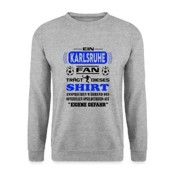 Fußball Fan Fussballverein Karlsruhe - Unisex Pullover - Weißgrau meliert - Vorne - Alina (178cm) & Michal (187cm)