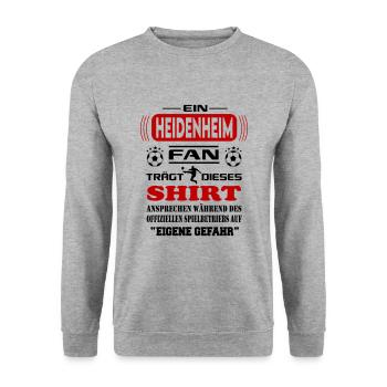 Fußball Fan Fussballverein Heidenheim - Unisex Pullover - Weißgrau meliert - Vorne - Alina (178cm) & Michal (187cm)