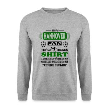 Fußball Fan Fussballverein Hannover - Unisex Pullover - Weißgrau meliert - Vorne - Alina (178cm) & Michal (187cm)