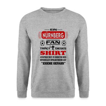 Fußball Fan Fussballverein Nürnberg - Unisex Pullover - Weißgrau meliert - Vorne - Alina (178cm) & Michal (187cm)