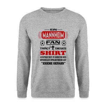 Fußball Fan Fussballverein Mannheim - Unisex Pullover - Weißgrau meliert - Vorne - Alina (178cm) & Michal (187cm)