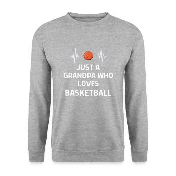 Basketball Spieler Basketballer Sprüche Geschenk - Unisex Pullover - Weißgrau meliert - Vorne - Alina (178cm) & Michal (187cm)