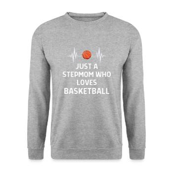 Basketball Spieler Basketballer Sprüche Geschenk - Unisex Pullover - Weißgrau meliert - Vorne - Alina (178cm) & Michal (187cm)