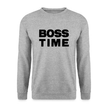 Bosstime - Unisex Pullover - Weißgrau meliert - Vorne - Alina (178cm) & Michal (187cm)