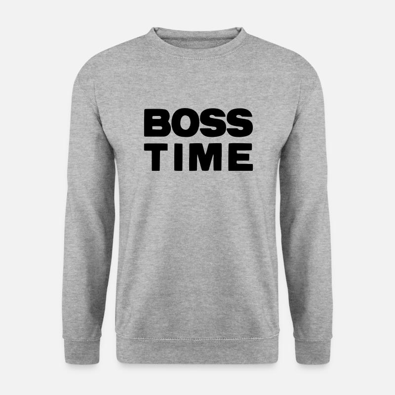 Bosstime - Unisex Pullover - Weißgrau meliert