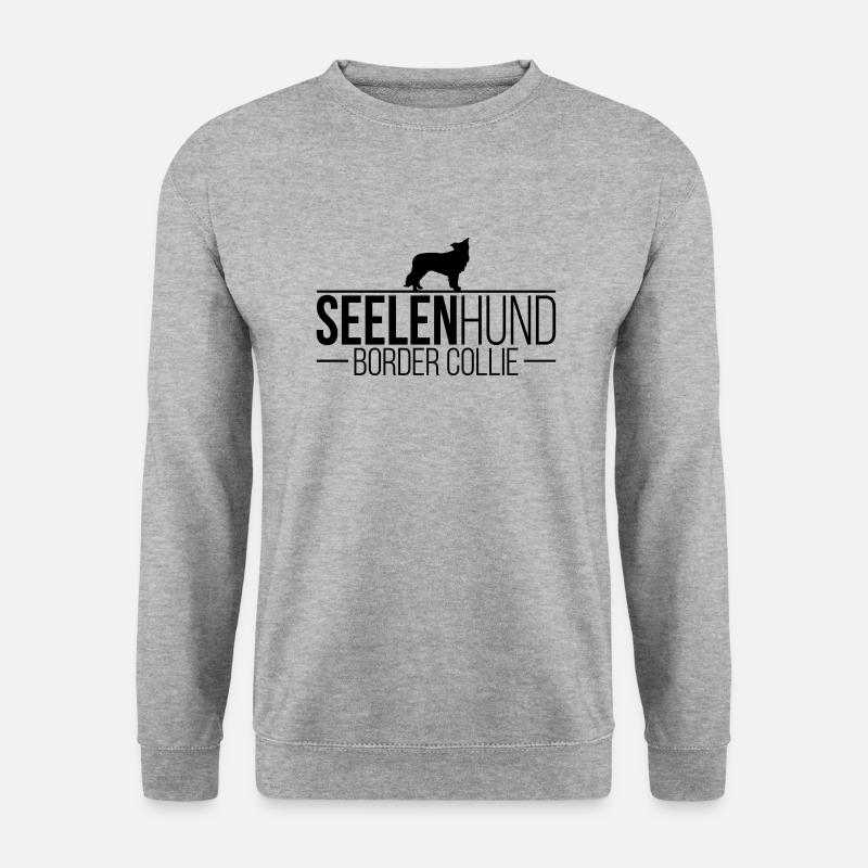BORDER COLLIE Seelenhund - Unisex Pullover - Weißgrau meliert