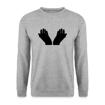 god god church church bible bible wedding wedding sign - Unisex Sweatshirt - salt & pepper - Front - Alina (178cm) & Michal (187cm)
