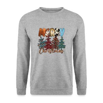 Weihnachten Santa Claus Merry Christmas - Unisex Sweatshirt - salt & pepper - Front - Alina (178cm) & Michal (187cm)