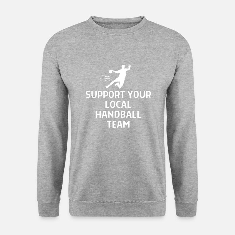 Handball Handballer Spruch Geschenk - Unisex Pullover - Weißgrau meliert