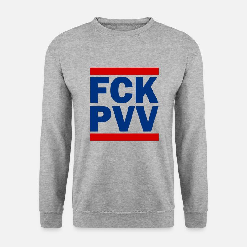 Fck pvv - Unisex Pullover - Weißgrau meliert